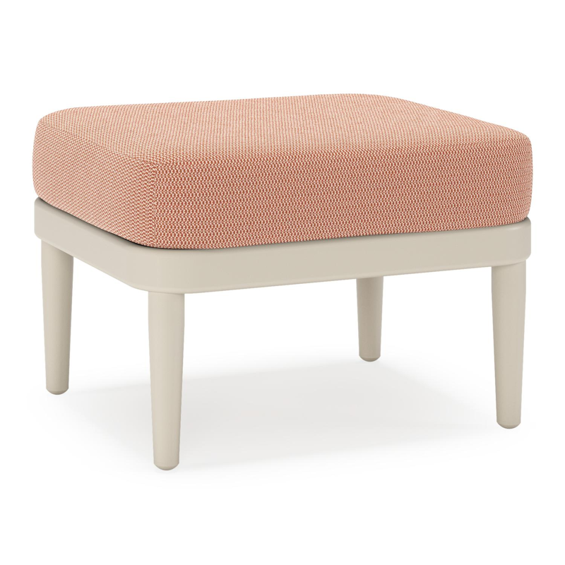 Pouf Orso en aluminium beige et coussins en all weather sunbrella® luxe Lopi Fawn