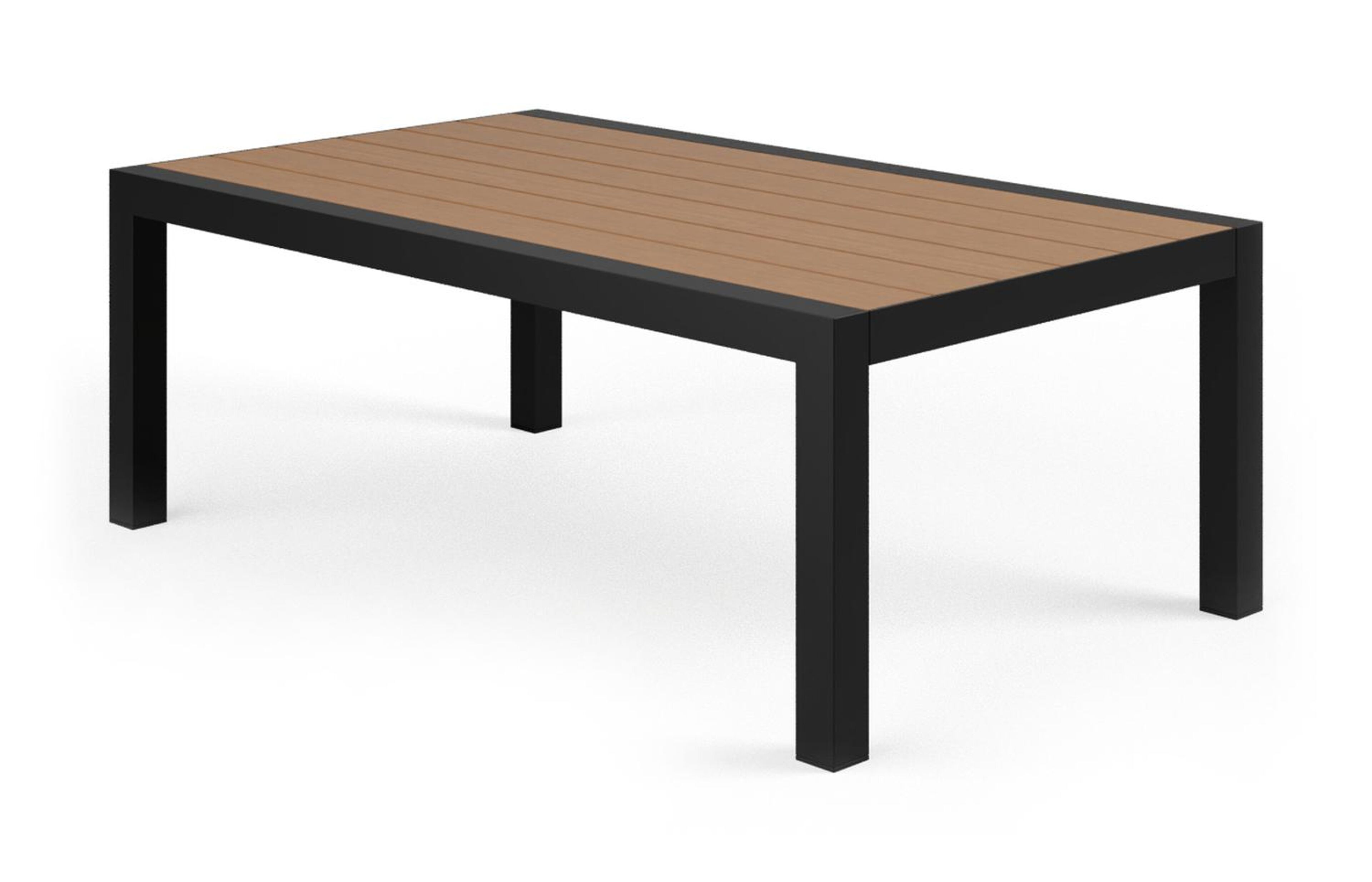 Table basse Alcudia en aluminium gris et polywood - Lg. 120 x Lrg. 70 x Haut. 43 cm