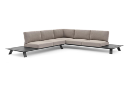 3-zit hoek links/rechts + 2-zit + zijtafels