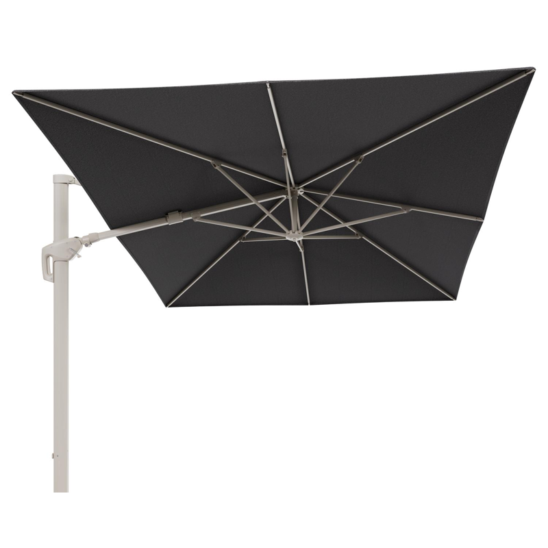 Parasol pendant Minore avec fonction tilt en aluminium beige et toile de parasol All Weather Solica Firenze Tunder - Lg.1 400 x Lg.2 300 cm (sans pied de parasol)