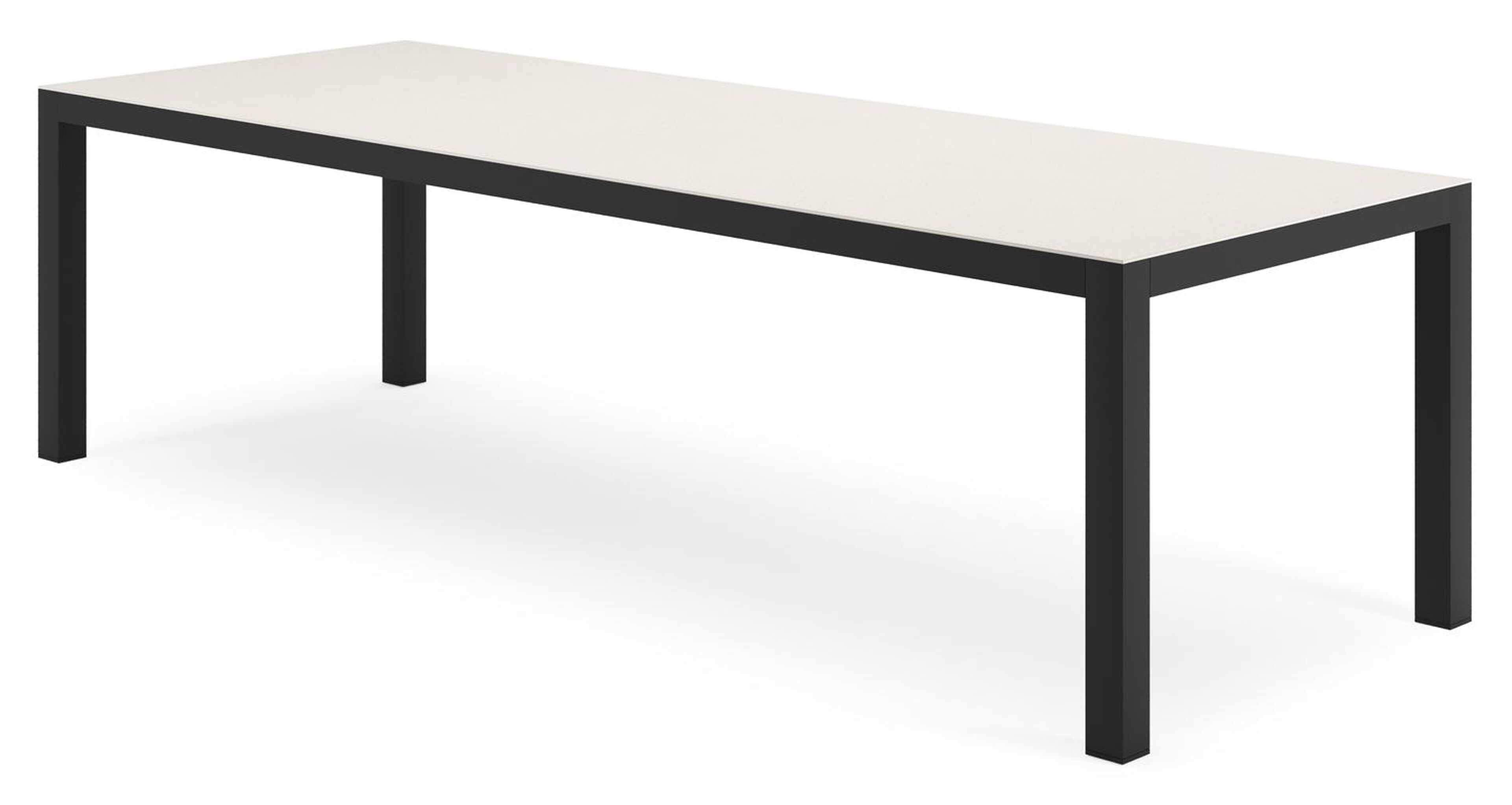 Varese tuintafel rechthoekig in zwart aluminium en sintered stone Crema minerale - L 270 x B 100 x H 74 cm