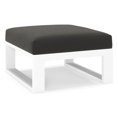 Pouf Verato en aluminium blanc et coussins en all weather sunbrella® luxe natte sooty