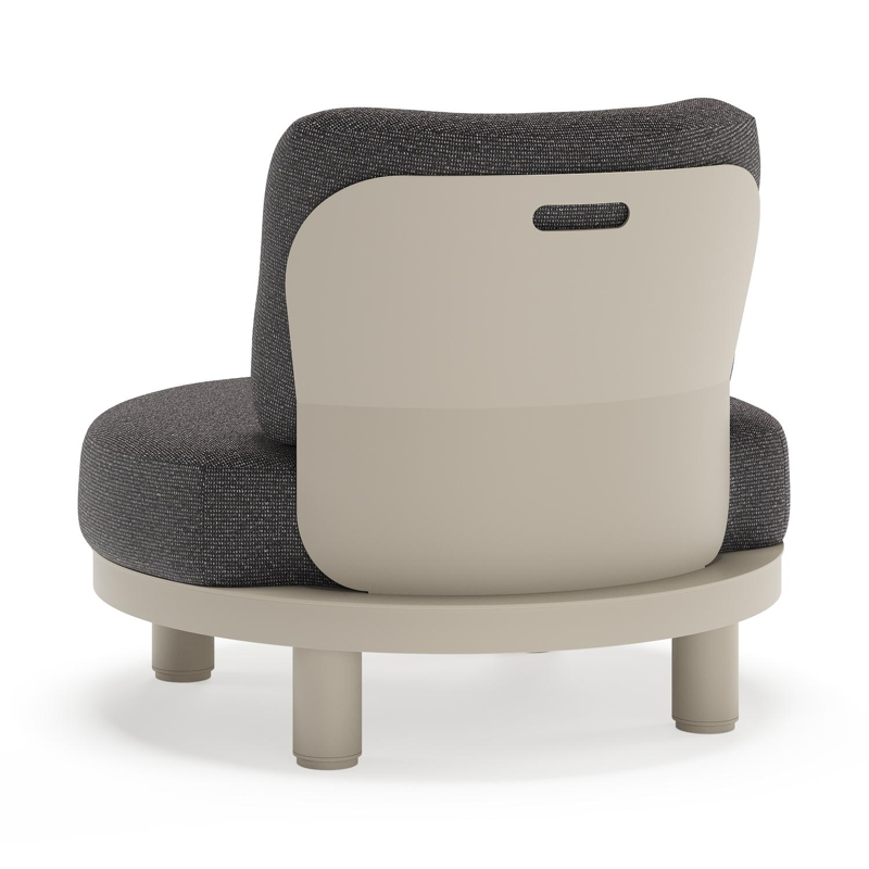 Donato loungestoel in beige aluminium met all weather solica Firenze Tunder kussen
