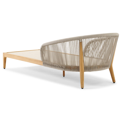 Orso ligbed in naturel teak met lopi marble all weather sunbrella® luxe kussens