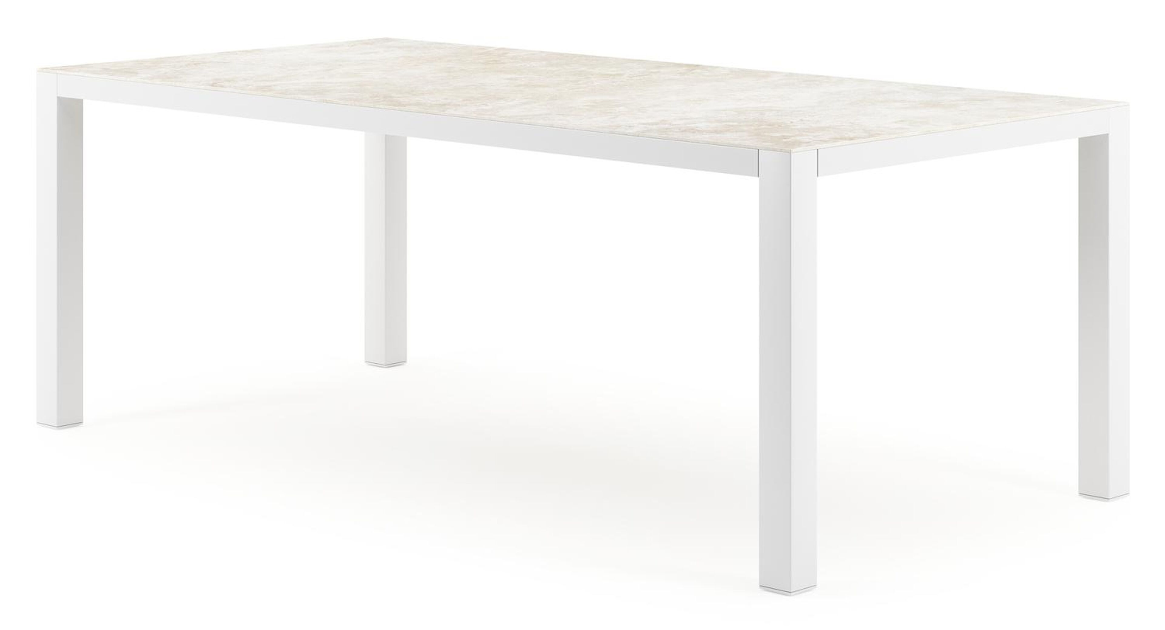 Como tuintafel rechthoekig in wit aluminium en volkeramiek Rapolano - L 200 x B 100 x H 75 cm