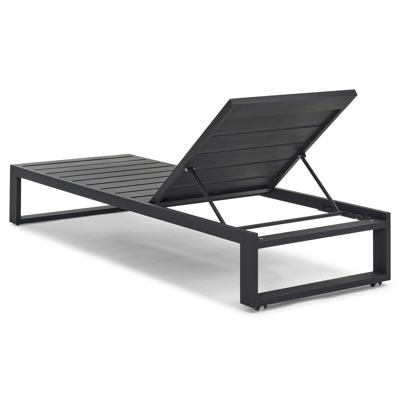 Verato verstelbaar ligbed in zwart aluminium met bora jungle all weather Cosytica kussen