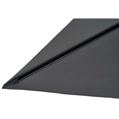 Avola zweefparasol met tiltfunctie in zwart aluminium met grijs weather+ softtouch parasoldoek - L1 300 x L2 300 cm (zonder voet)