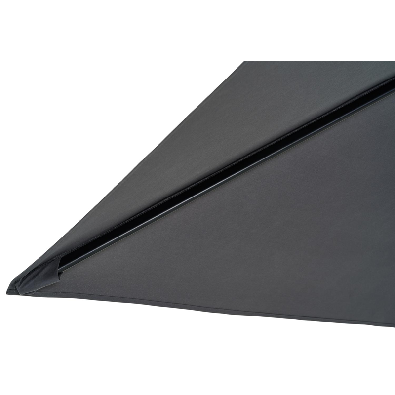 Avola zweefparasol met tiltfunctie in zwart aluminium met grijs weather+ softtouch parasoldoek - L1 300 x L2 300 cm (zonder voet)