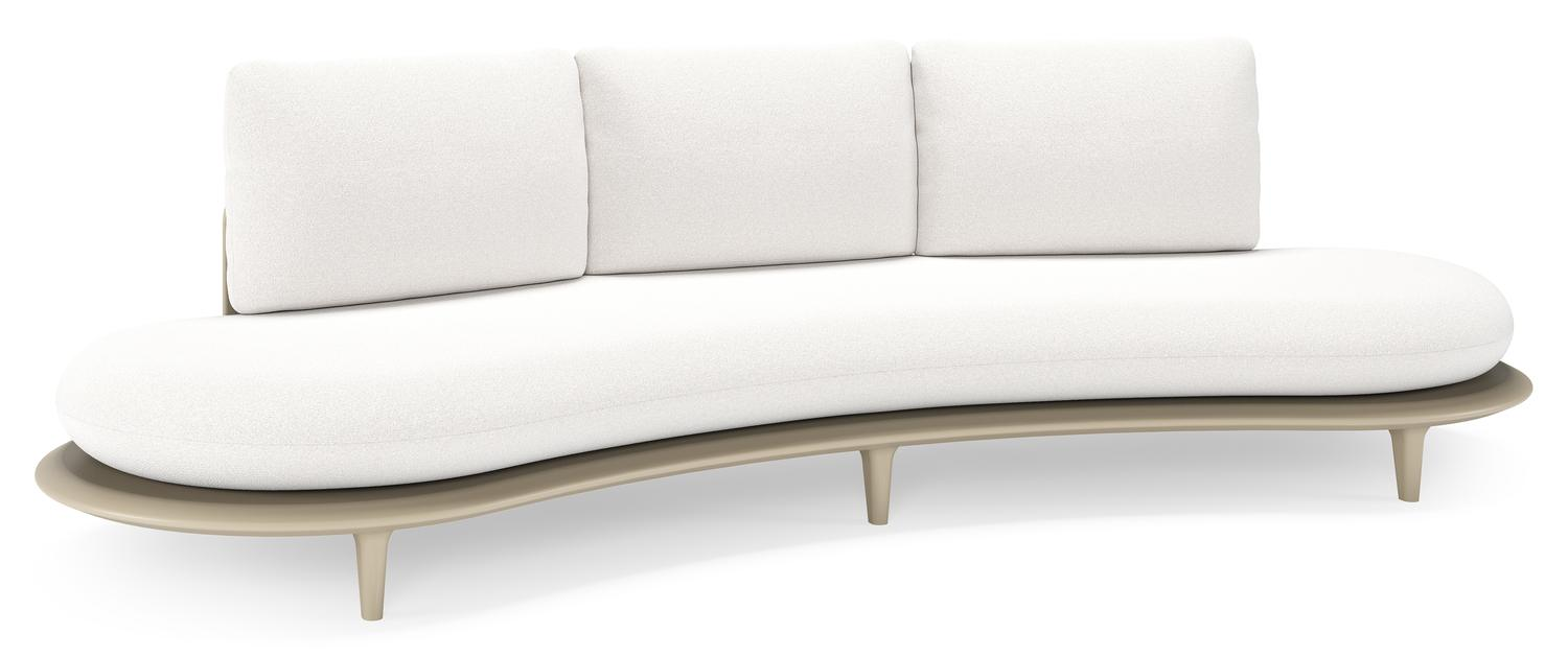 Bomero loungebank in beige aluminium met soul optik all weather solica kussen