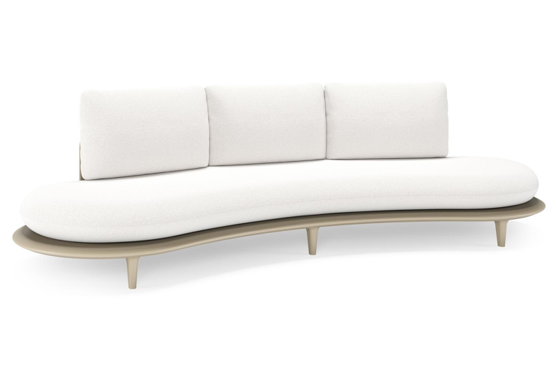 Bomero loungebank in beige aluminium met soul optik all weather solica kussen