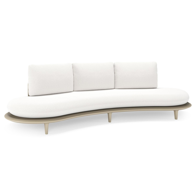 Bomero loungebank in beige aluminium met soul optik all weather solica kussen