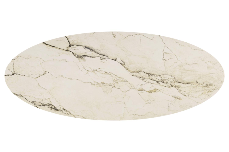 Amico tuintafel ovaal in zwart aluminium en volkeramiek Colorado Dunes - L 320 x B 130 x H 73.5 cm