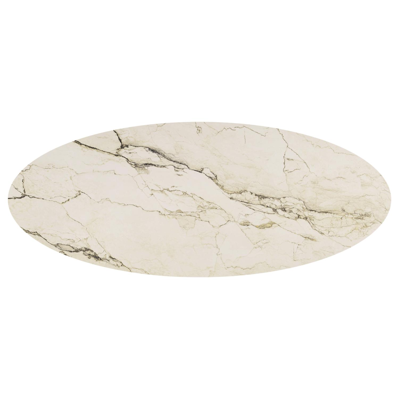 Amico tuintafel ovaal in zwart aluminium en volkeramiek Colorado Dunes - L 320 x B 130 x H 73.5 cm