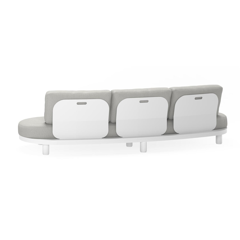 Donato organische loungebank 3-zit in wit aluminium met savane nimbus all weather sunbrella® luxe kussen