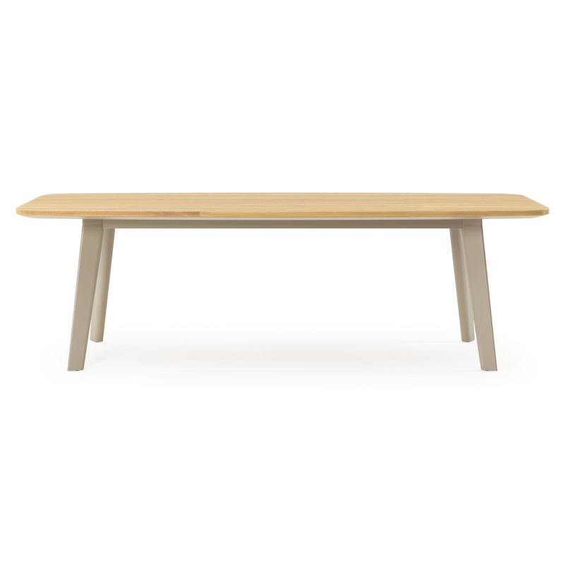 Lacirma tuintafel bootvorm in beige aluminium en teak L 255 x B 115 x H 74 cm