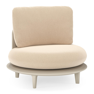 Fauteuil de jardin Bomero en aluminium beige et coussins en all weather sunbrella® luxe natte heather beige