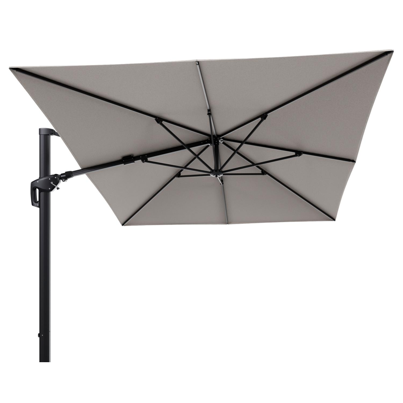 Minore zweefparasol tiltfunctie in zwart aluminium en parasoldoek in All Weather Sunbrella® Luxe Slow Farafra - L1 400 x L2 300 cm (zonder voet)