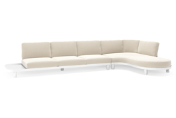 Chaise longue links + 3-zit