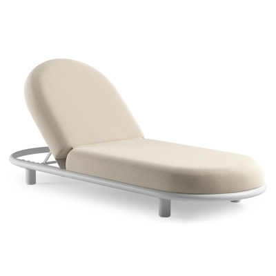 Lomano verstelbaar ligbed in wit aluminium met althea off white all weather cosytica