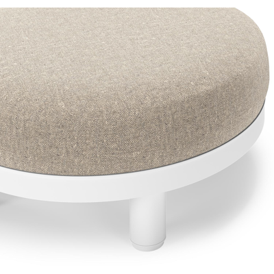 Donato lounge poef in wit aluminium met All Weather Sunbrella® Luxe Chartres Pewter kussen