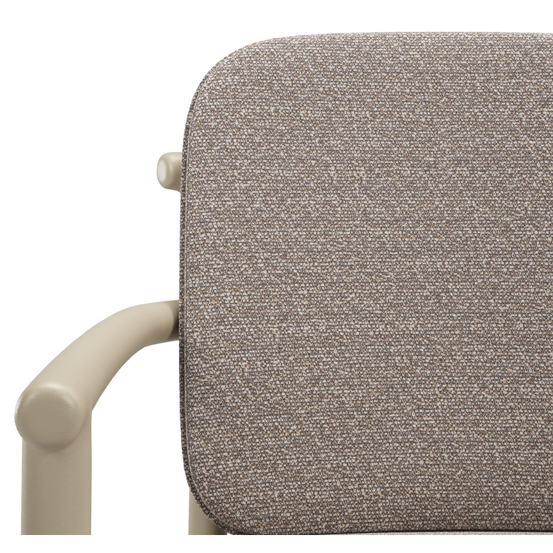 Bono stapelbare tuinstoel in beige aluminium met stoelkussen in All Weather Sunbrella® Luxe Wander Manioc