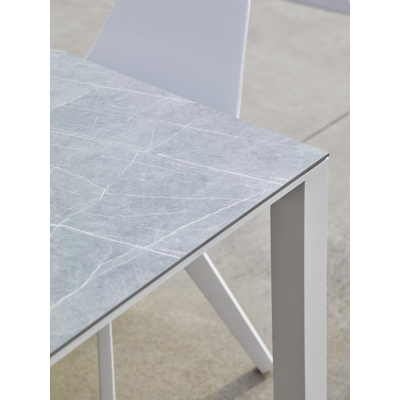 Mesa tuinstoel in wit aluminium en wit kunststof