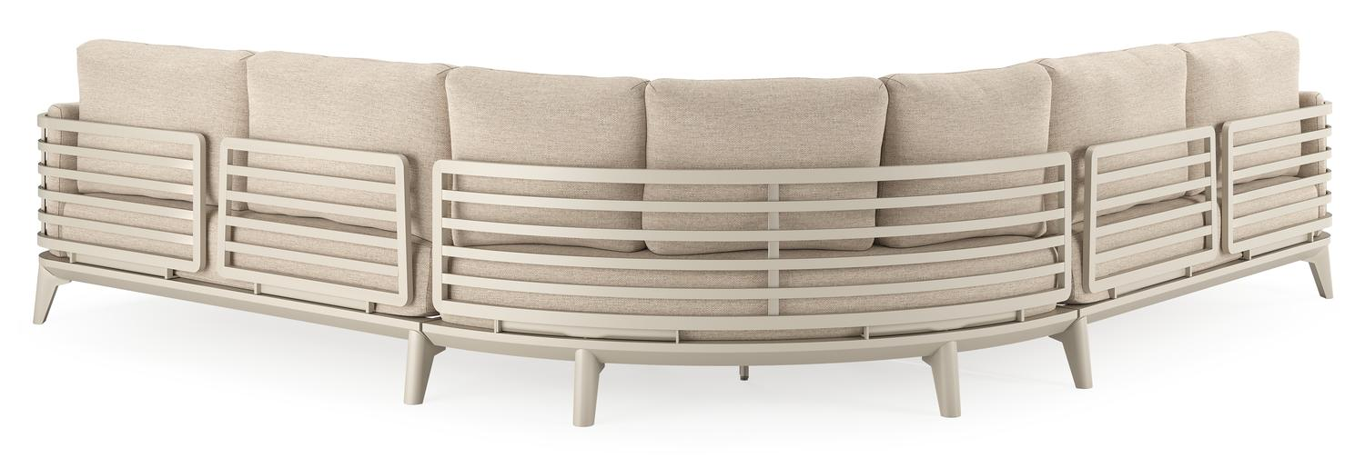 Salon de jardin d'angle Mosa en aluminium beige avec coussins en weather+ softtouch rustic