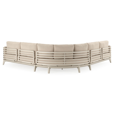 Salon de jardin d'angle Mosa en aluminium beige avec coussins en weather+ softtouch rustic