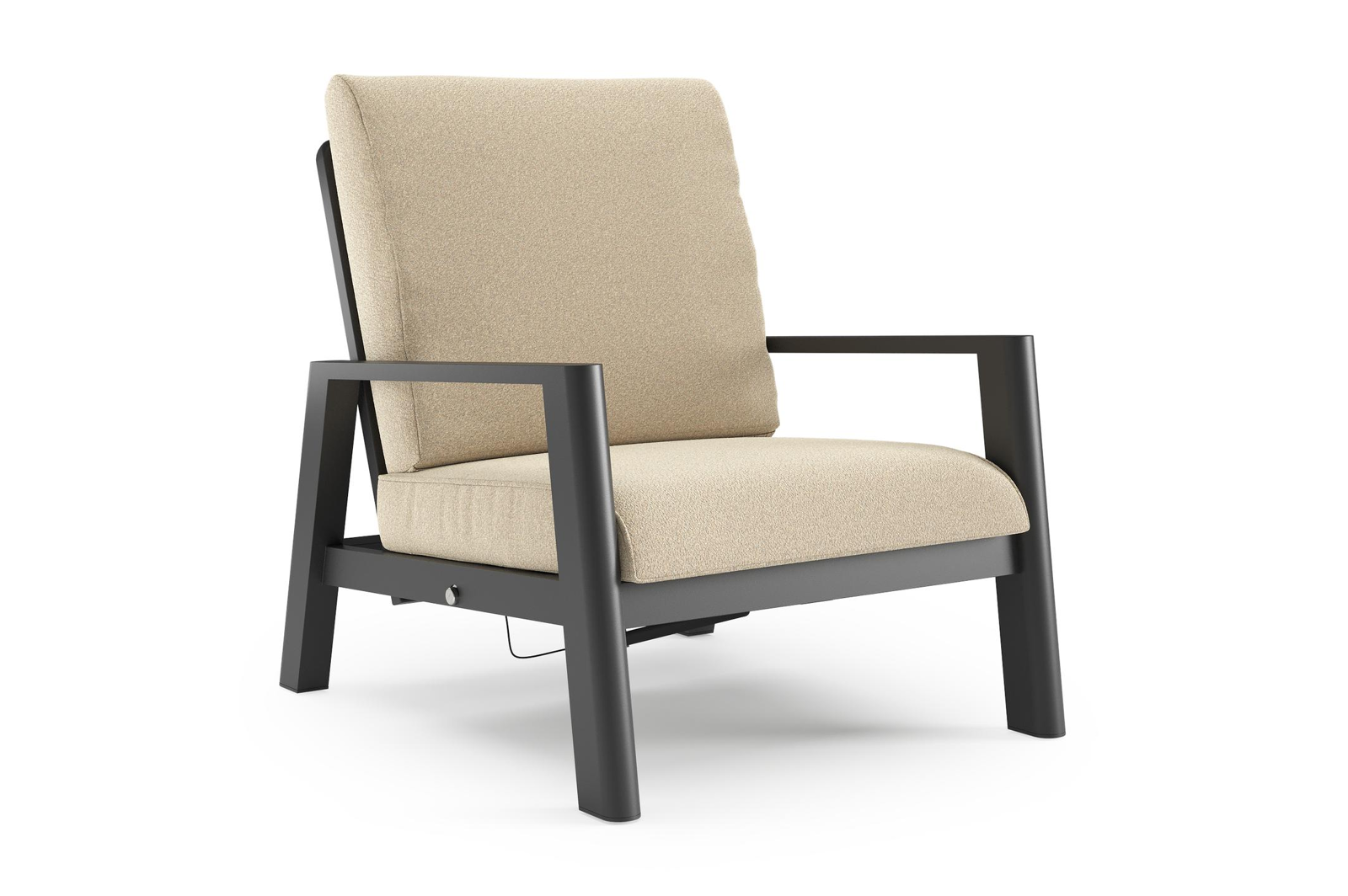 Cirello loungestoel in zwart aluminium met soul papyrus all weather solica kussen