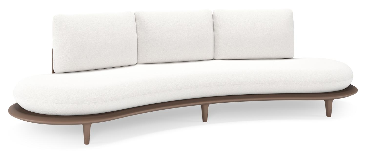 Bomero loungebank in taupe aluminium met soul optik all weather solica kussen