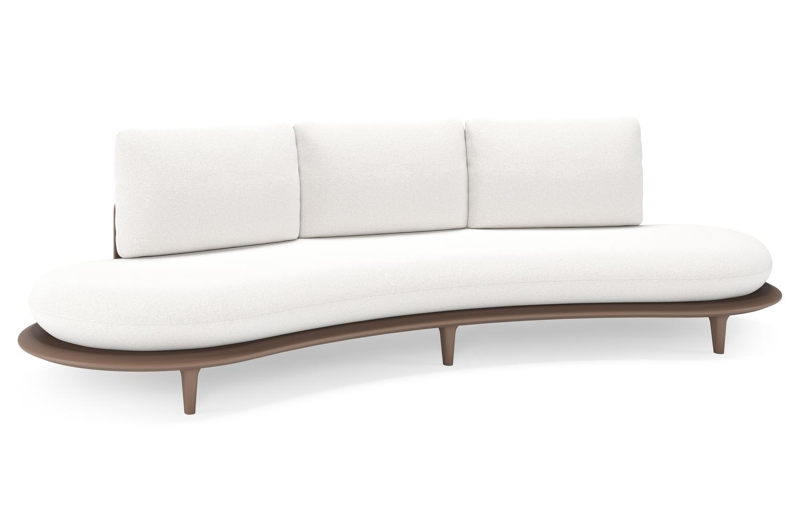 Bomero loungebank in taupe aluminium met soul optik all weather solica kussen