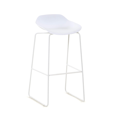 Verato barstoel in wit aluminium en wit kunststof