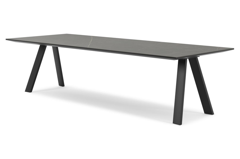Cesano tuintafel in zwart aluminium en volkeramiek calatorao - L 280 x B 110 x H 75 cm