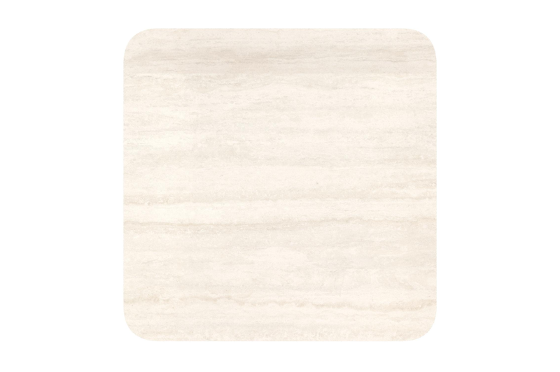 Fano tuintafel afgerond vierkant in beige aluminium en volkeramiek Travertino Bianco - L 80 x B 80 x H 72.5 cm