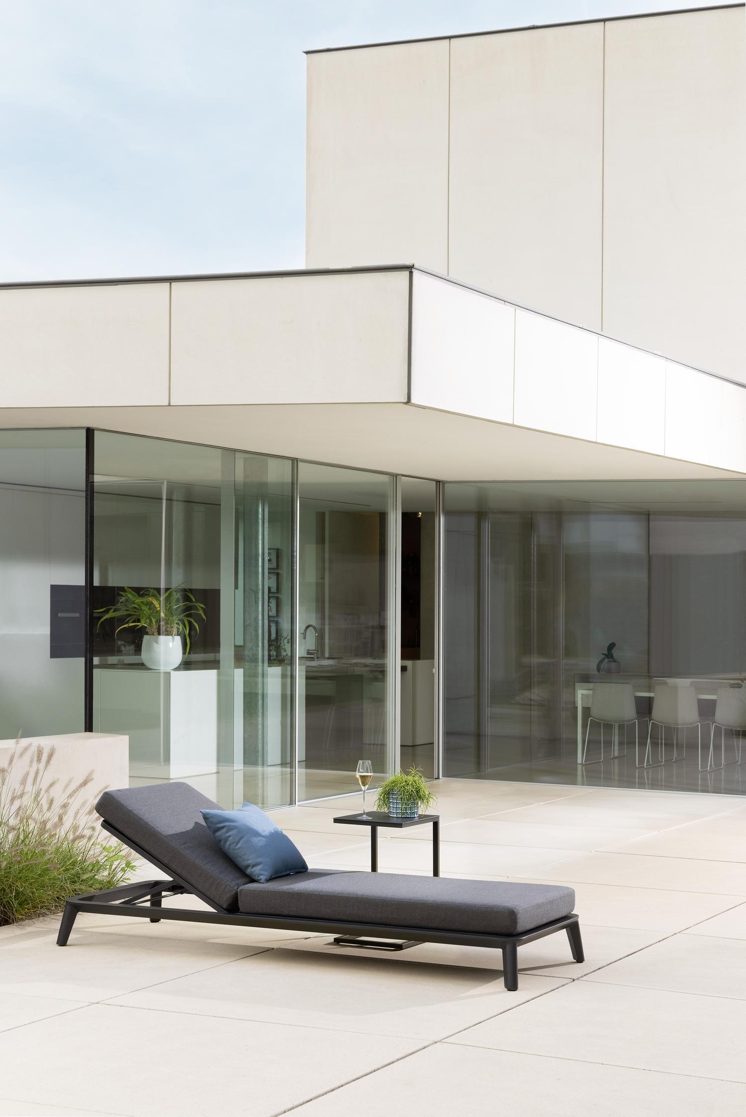 Ligbedkussen in All Weather Sunbrella® Premium natte sooty