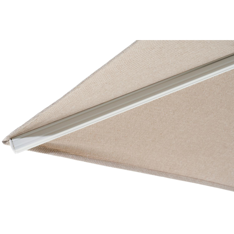 Avola zweefparasol met tiltfunctie in wit aluminium en Natte Graumel Chalk Sunbrella® Premium parasoldoek - L1 200 x L2 300 cm met Pedito parasolvoet 120 kg