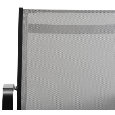 Lioni stapelbare tuinstoel in zwart aluminium en grijs textilene