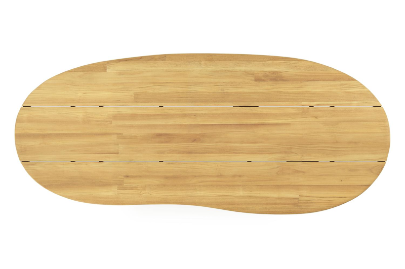 Organo tuintafel organisch in zwart aluminium en teak L 280 x B 120 x H 74 cm