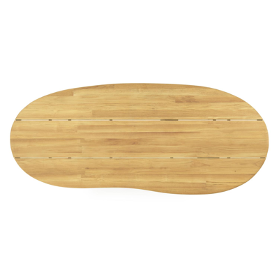 Organo tuintafel organisch in zwart aluminium en teak L 280 x B 120 x H 74 cm