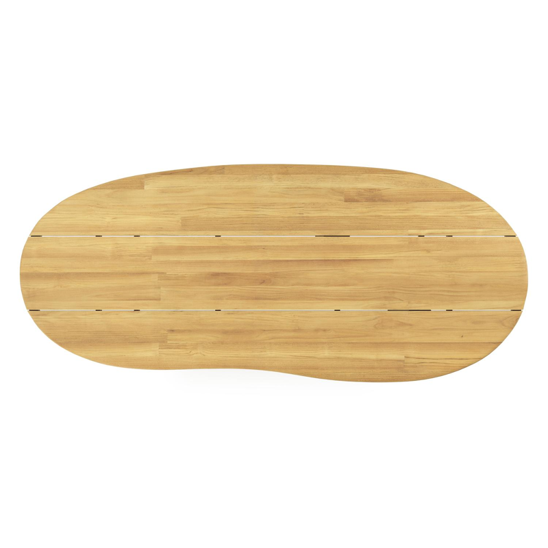 Organo tuintafel organisch in zwart aluminium en teak L 280 x B 120 x H 74 cm