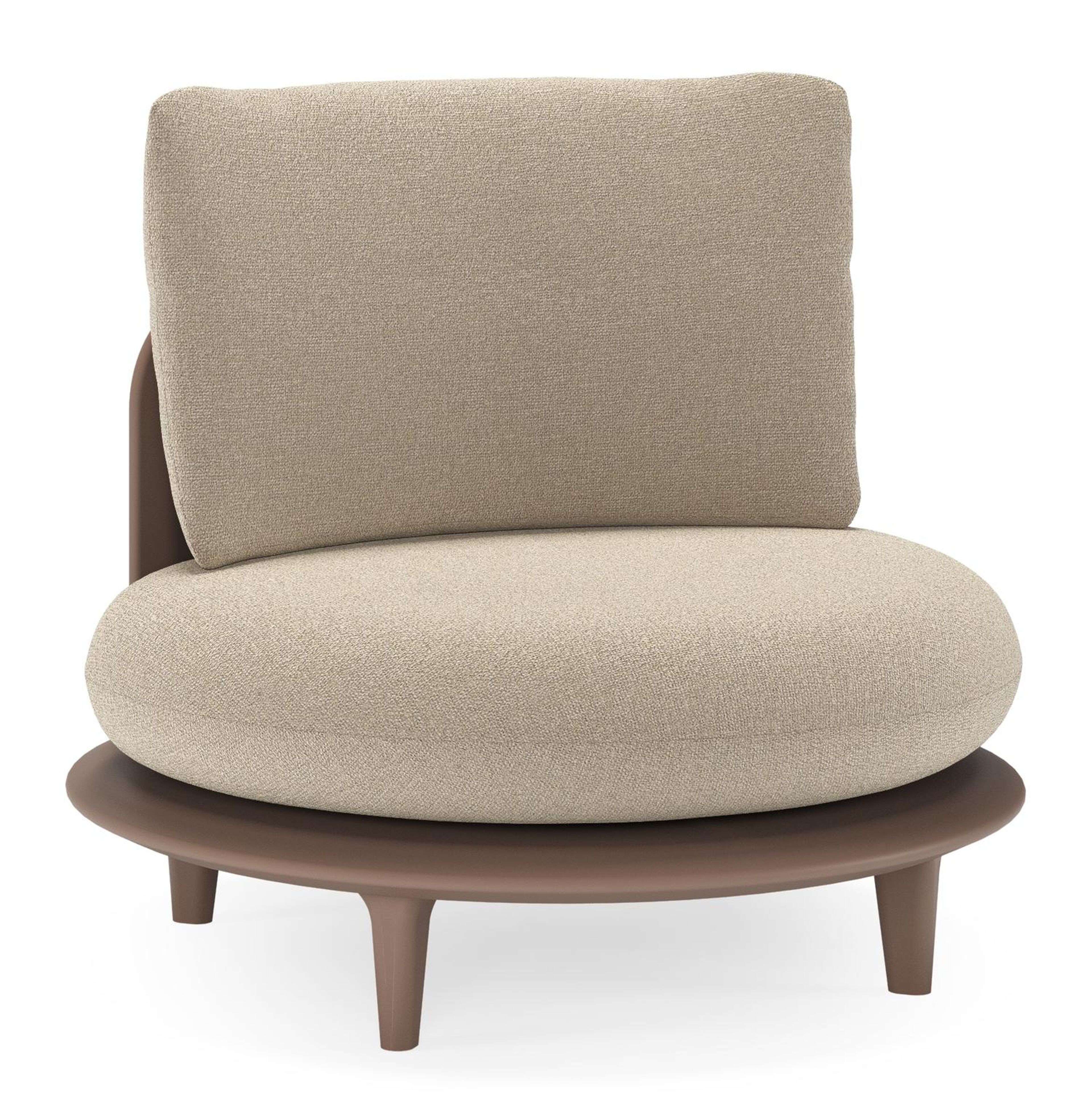 Fauteuil de jardin Bomero en aluminium taupe et coussins en all weather cosytica marbella sand