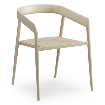Chaise de jardin Donato en aluminium beige 