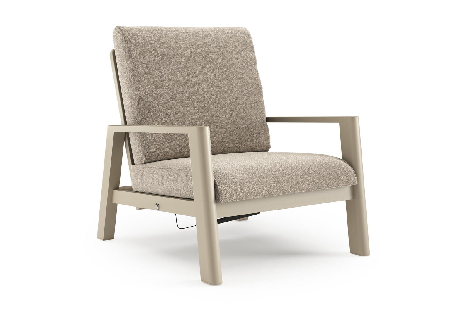 Cirello loungestoel in beige aluminium met chartres pewter all weather sunbrella® luxe kussen
