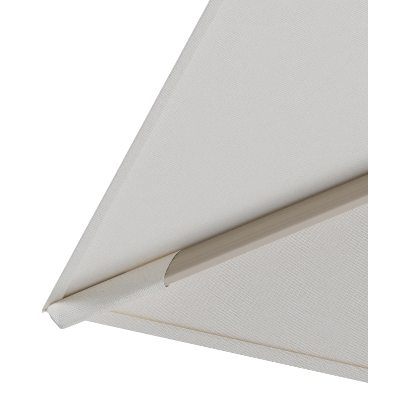 Rufina zweefparasol tiltfunctie in beige aluminium en parasoldoek in All Weather Sunbrella® Luxe Natte White  - L1 400 x L2 300 cm (zonder voet) (zonder voet)