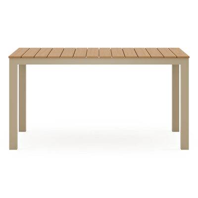 Toma tuintafel in beige aluminium en polywood - L 140 x B 80 x H 72.5 cm