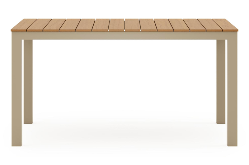 Toma tuintafel in beige aluminium en polywood - L 140 x B 80 x H 72.5 cm