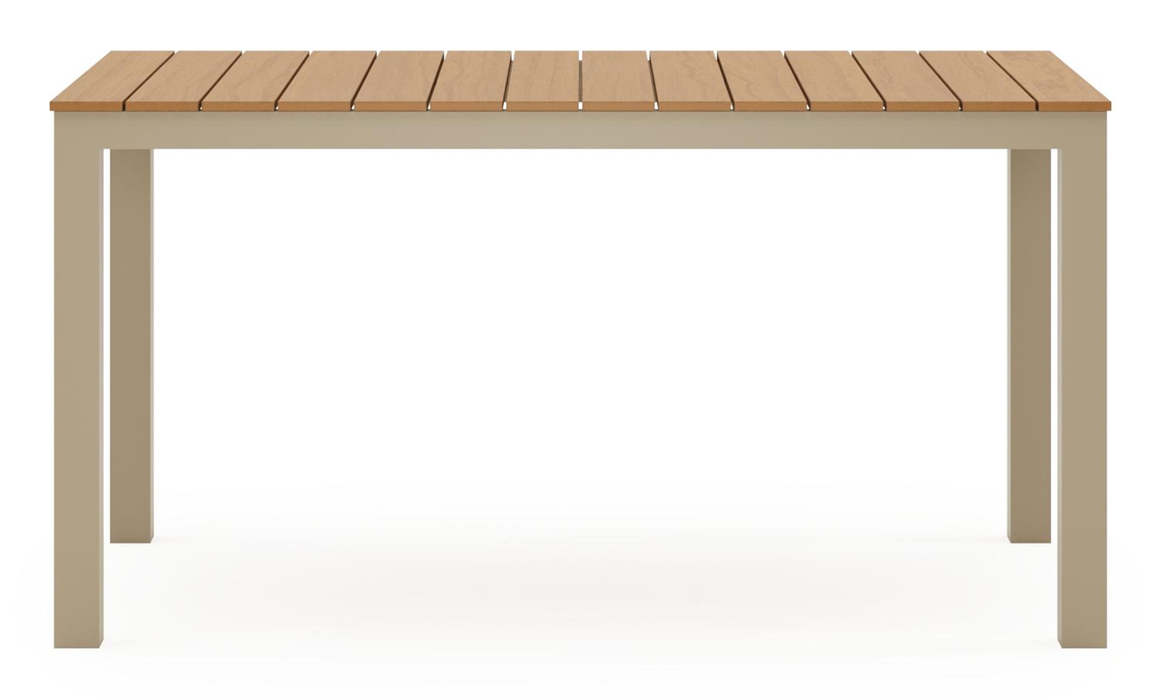Toma tuinset in beige aluminium en polywood met 4 Paco tuinstoelen