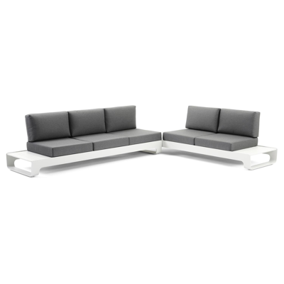 Atessa loungeset in wit aluminium met grijs weather+ softtouch 