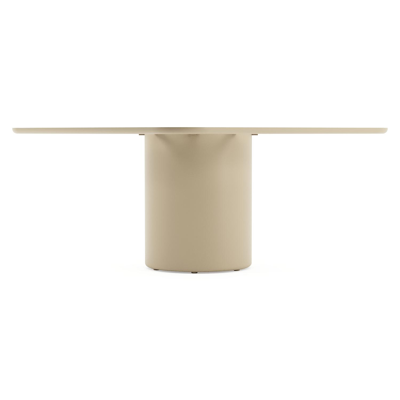 Amico tuintafel afgerond vierkant in beige aluminium en volkeramiek Basalt Black - L 148 x B 148 x H 73.5 cm