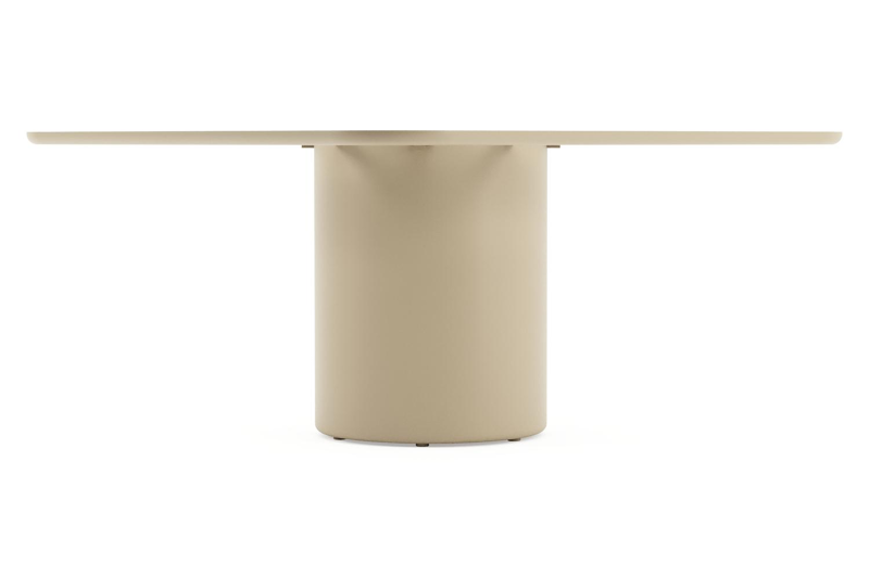 Amico tuintafel afgerond vierkant in beige aluminium en volkeramiek Basalt Black - L 148 x B 148 x H 73.5 cm